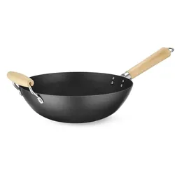 Hendi 2x Wok mit Holzgriff,⌀324x565mm