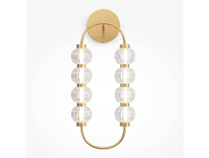 LED-Wandleuchte Amulet Typ A 28 x 61 x 15cm Gold Mischmetall / Klarglas LED LED-Platine