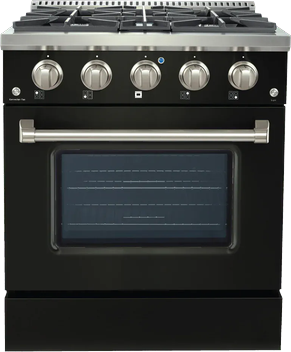Proline PLSR 30 in. Dual Fuel Range — Matte Black   Proline Range Hoods