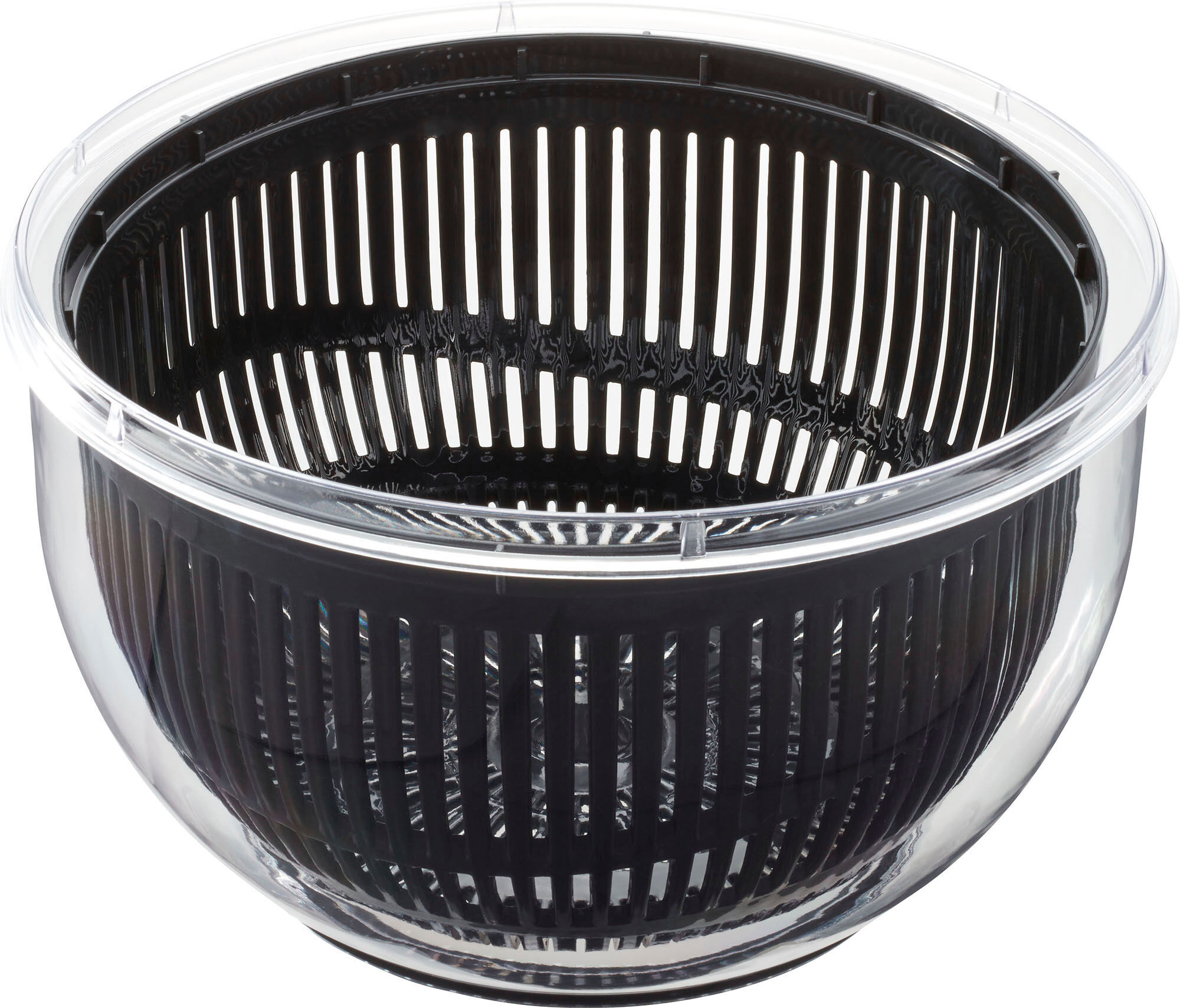 Salatschleuder GEFU "PULLIT", transparent, H:18,5cm Ø:25cm, Kunststoff, Salatschleudern, Seilzugantrieb