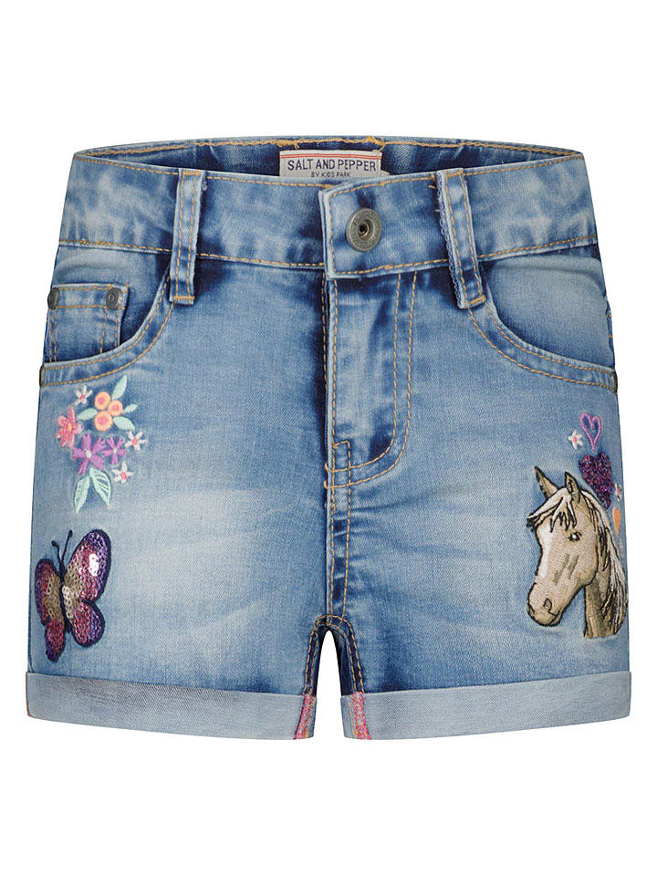 Salt and Pepper Jeans-Shorts in Hellblau - 98