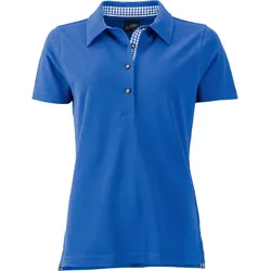 James & Nicholson Damen Trachten Piqué Polo JN715 royal/royal/white S