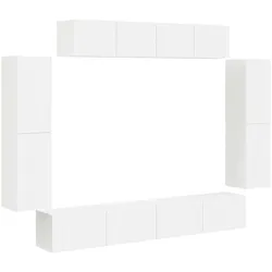 Helloshop26 - Modernes modulares TV-Wandmöbel mit großzügigem Stauraum 98 x 31 x 29,5 cm weißes Holz