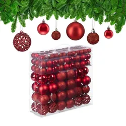 Relaxdays Weihnachtskugeln im 150er Set Rot,Silber