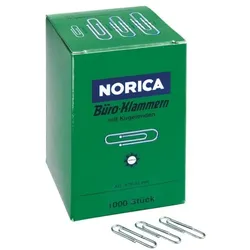 Norica Büroklammern 32mm glatt, silberfarben, 1000 Stück silber