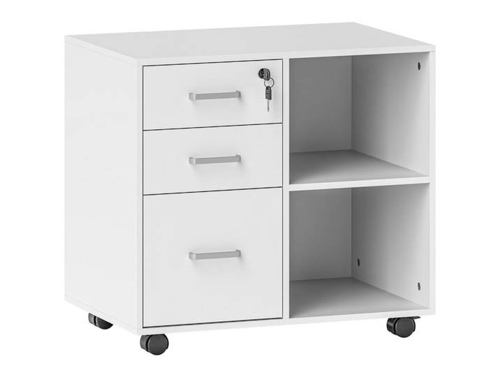 ComfortXL Rollcontainer De-14500 Weiß, 40x56x60 cm, Büromöbel, Schreibtischcontainer, Rollcontainer