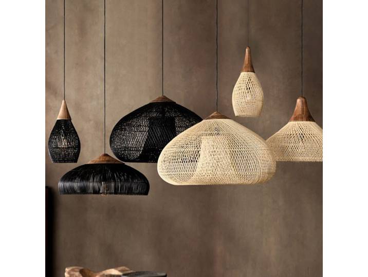 Lampe suspendue en rotin, lustre en osier japonais, lampe suspendue pour salon, salle à manger, chambre à coucher, luminaires suspendus au plafond