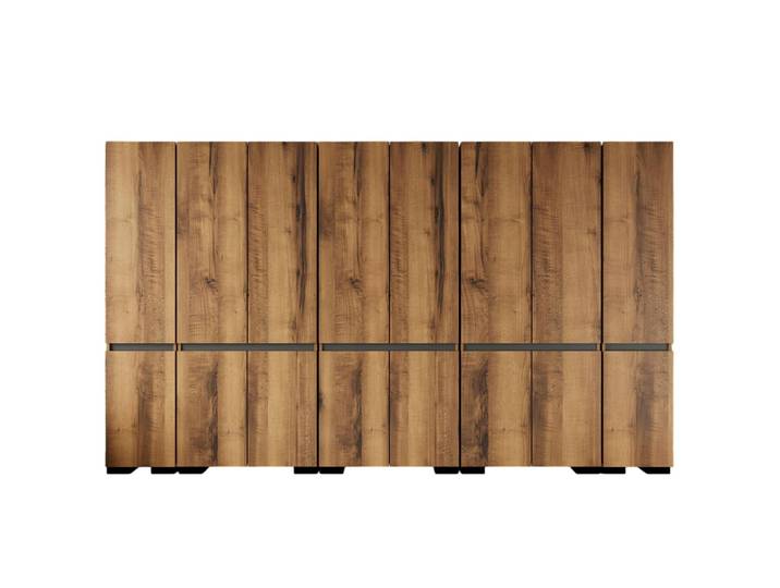 Dressing 16 Portes Décor Noyer Et Anthracite 360 Cm Byron