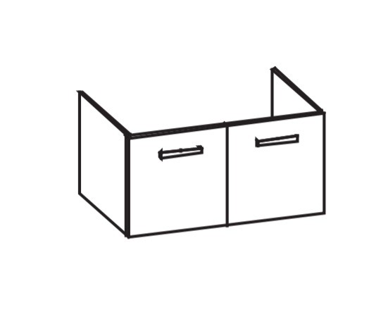 Artiqua 411 Waschtischunterschrank für Me by Starck 233610 Sangallo Grau quer, 411-WU2T-D55-7152-432 411-WU2T-D55-7152-432