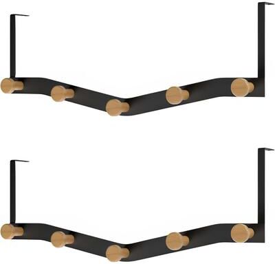 ​YBM Home Black Wooden Over the Door Hanger Hooks