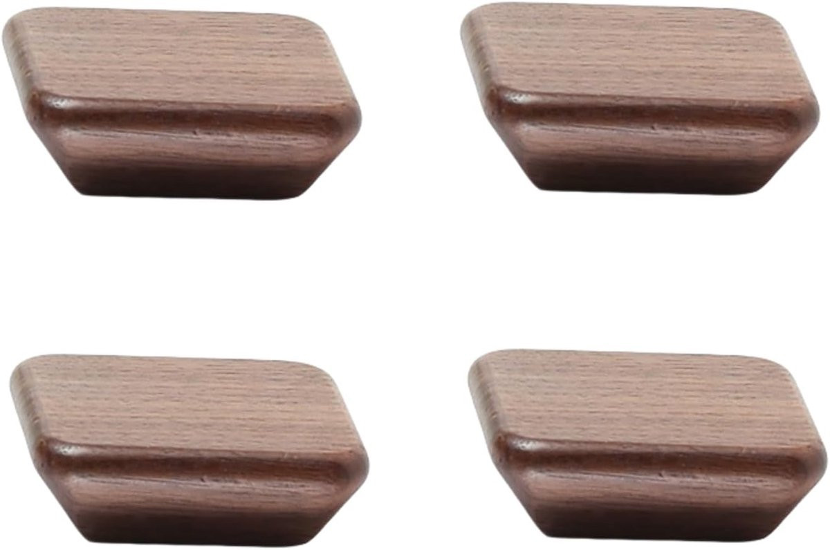 Set van 4 vierkante houten meubelgrepen - Veelkleurige kastknoppen voor het opknappen van meubels