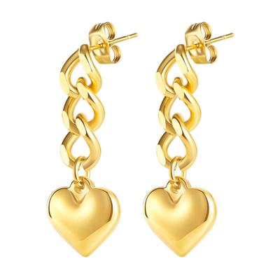 Paar Ohrstecker FIRETTI "Schmuck Geschenk Ohrschmuck Herz", gold (gelbgoldfarben), Ohrringe, Damen, Edelstahl