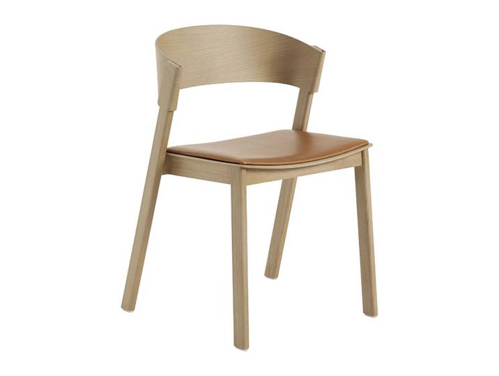 Muuto Cover Side Chair leather Cognac-chêne