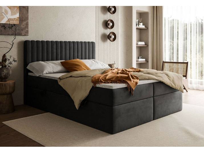 Lookway Boxspringbett JANELLE mit Matratze und Topper– komfortabel und elegant, 109x140x210, Mehrere Schichten für zusätzlichen Komfort und Unterstützung
