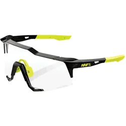 100%, Unisex, Sportbrille, Speedcraft Tall (Gloss Black, Photochromic), Schwarz, Gelb