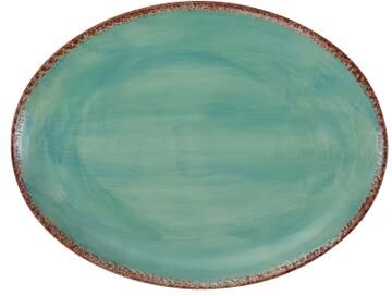 Paseo Road by HiEnd Accents Patina Turquoise Ceramic Serving Platter, 1PC