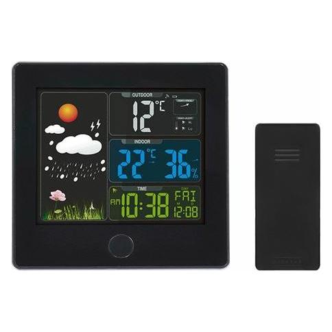 Olight Stacja pogodowa TE80 Wetterstation, Farb-LCD, Temperatur, Luftfeuchtigkeit, RCC, schwarz (TE80)
