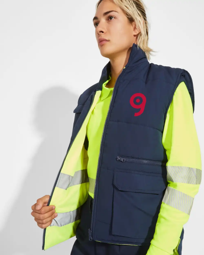 Persei Gilet Alta Visibilità Reversibile Multitasche Giallo Fluo Personalizzate o neutre Roly