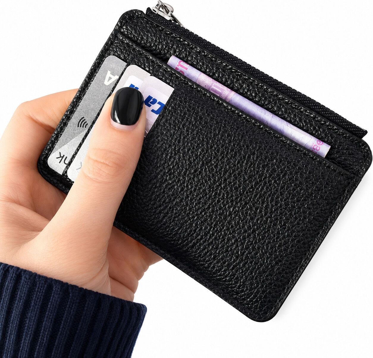 INF Portefeuille avec protection RFID, porte-cartes/portefeuille avec fermeture