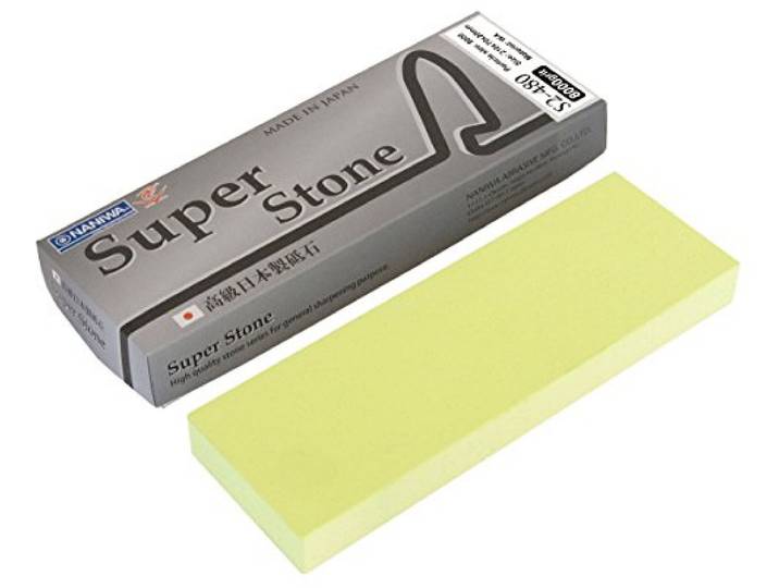 Sanelli Ambrogio, Naniwa Super Stone, professioneller Messerschärfer, Körnung #8000, ideal für die Veredelung von Messern und Präzisionswerkzeugen, Splash & Go, hergestellt in Japan