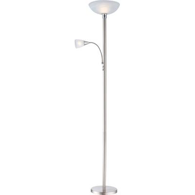 GLOBO LIGHTING Stehlampe "BLADE", silber (verchromt), 1 Stk., Leuchten, Stehleuchte, Flexo, Fluter und Leselicht getrennt schaltbar, Stehlampe