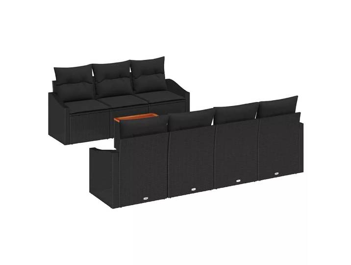 VidaXL - Gartenset poly-rattan, One Size, Schwarz