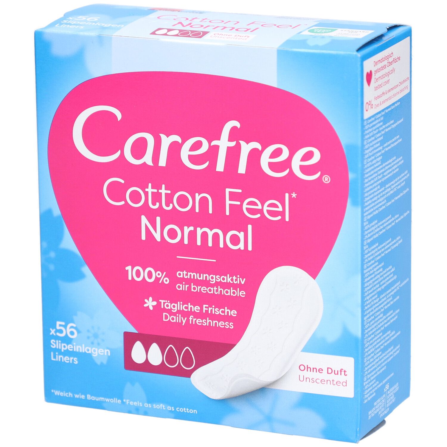 Carefree Cotton Feel Karton 56 Stk St Binden