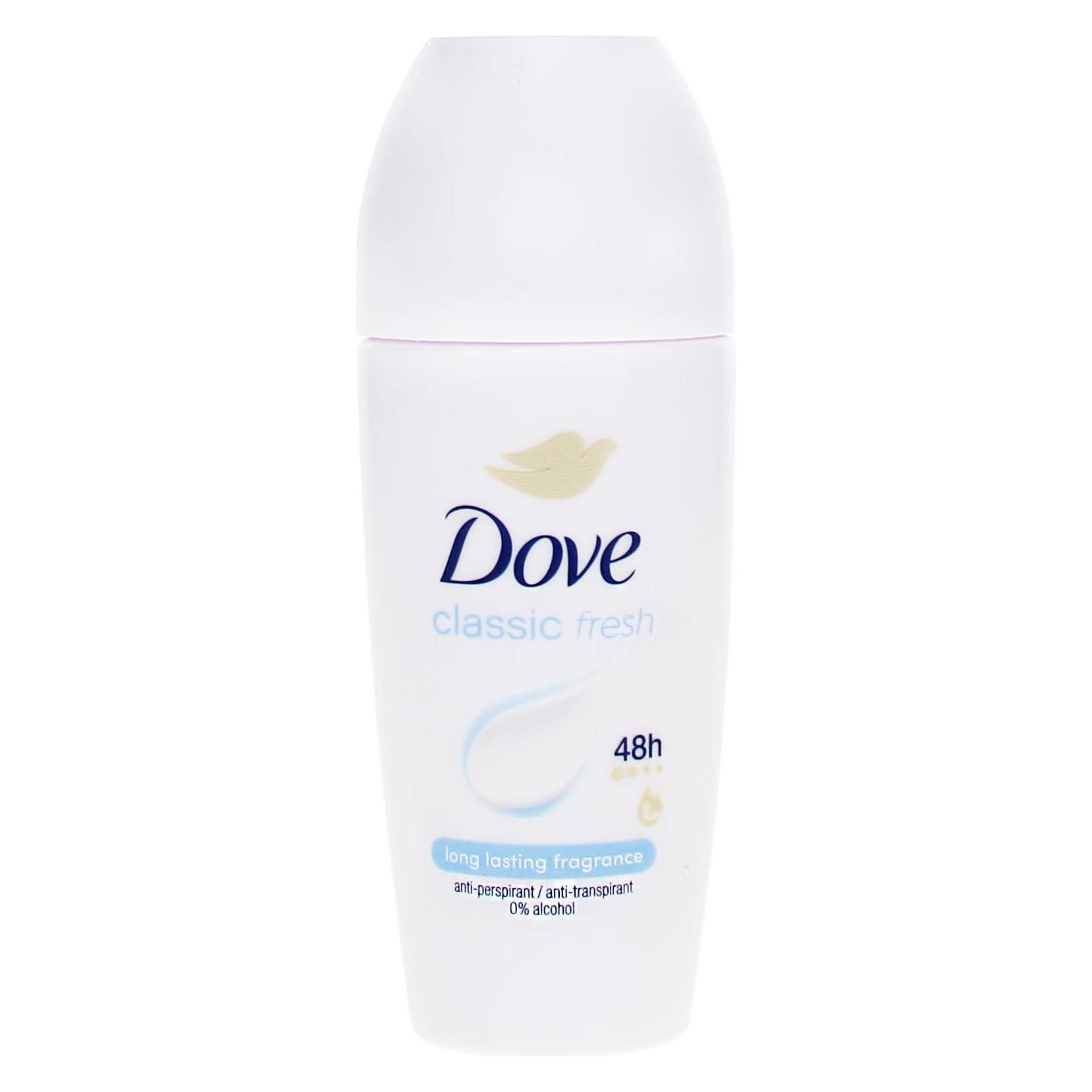 Dove Classic Roll-On Antiperspirant 0% Alcohol (Roll-on, 50 ml) (0000059095361)