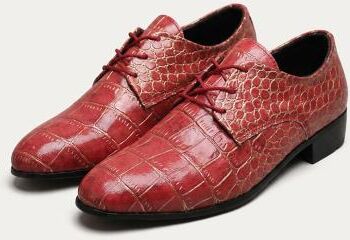 LightInthebox Men's Luxury Business Dress Shoes – Crocodile Embossed Leather Oxfords for Professional and Formal Events
