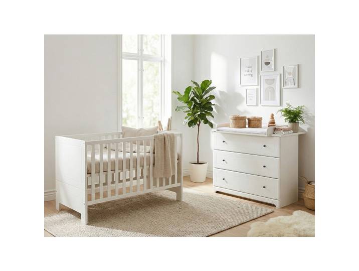 BABYZIMMER SET Thilo 2-tlg. Wickelkommode Babybett
