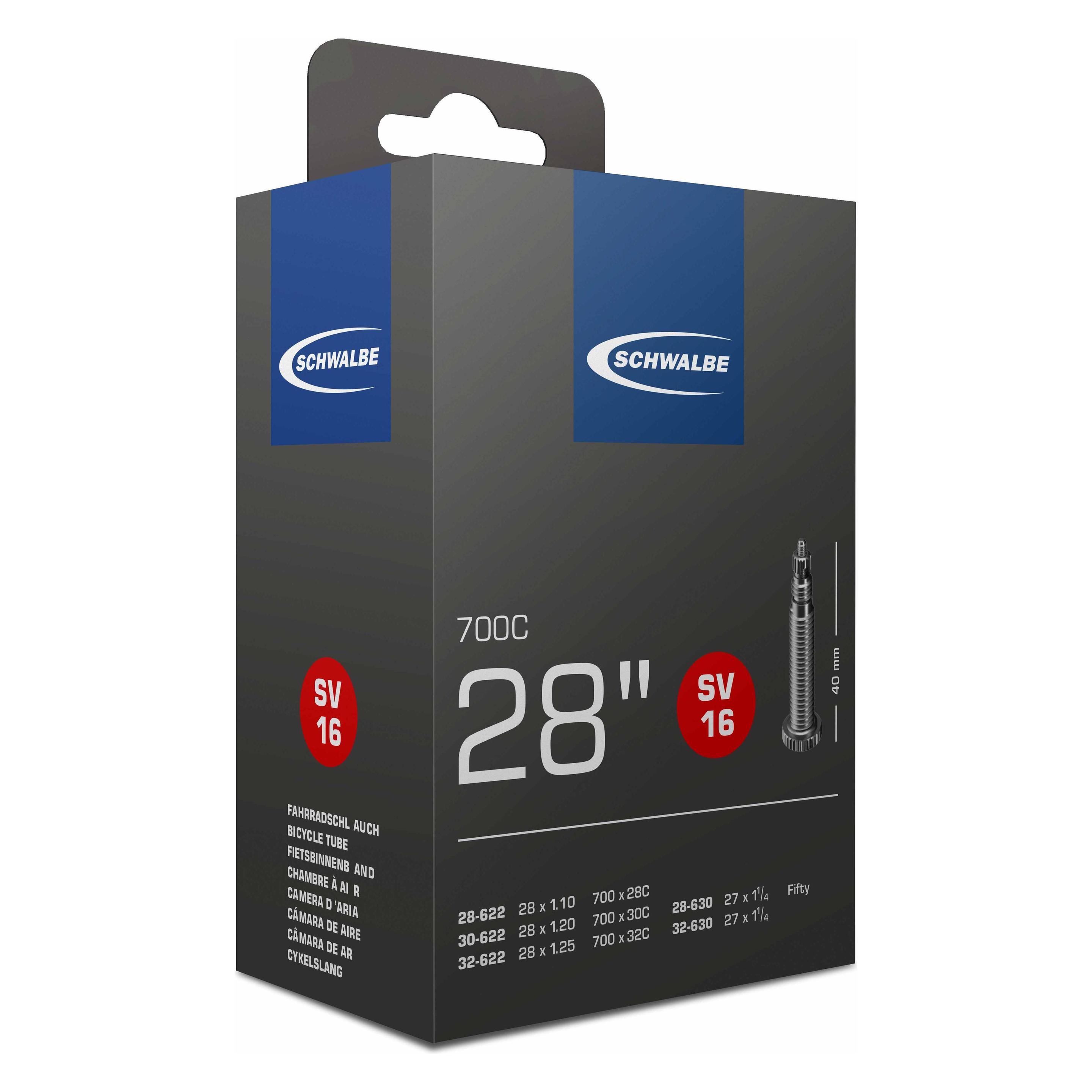 Schwalbe Schlauch SV16 (Presta (SV), 28", 40 mm) (10431343V)