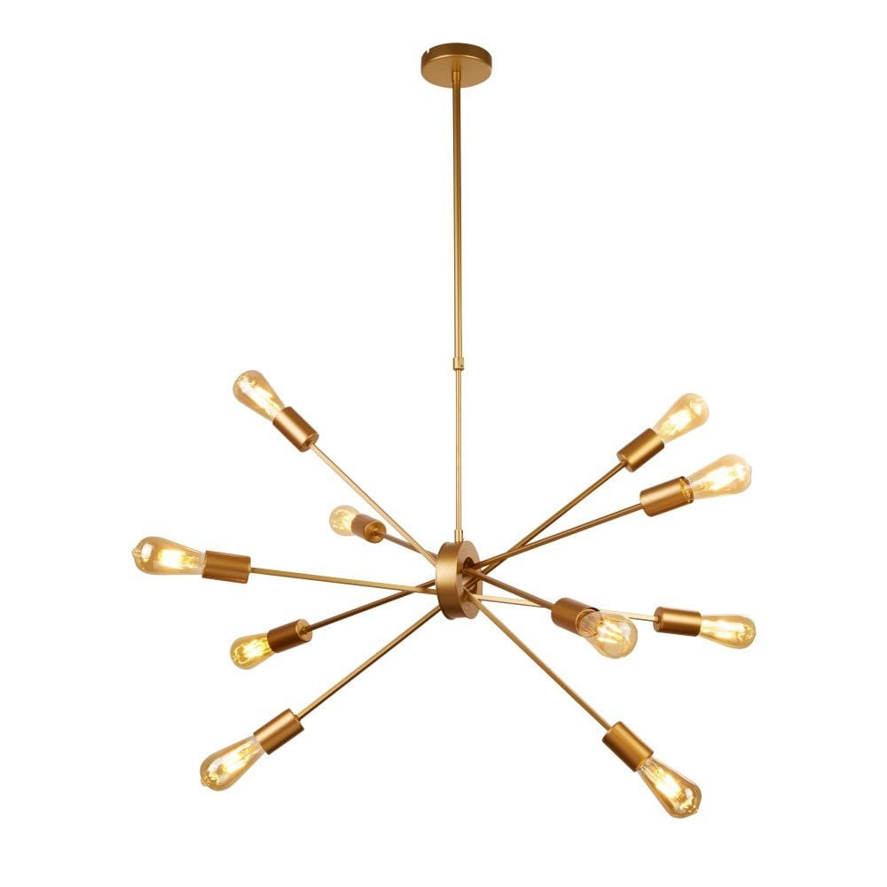 Searchlight Alpha Spider Gouden hanglamp met 10 lichtpunten