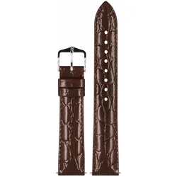 Hirsch 12302810-1-18 Uhren-Lederarmband Crocograin M 18 mm Braun