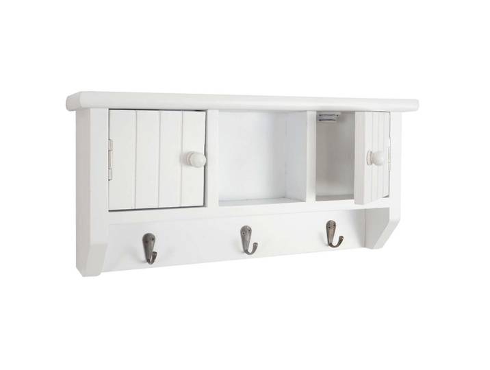 Jamb Schlüsselbrett Weiß, Holz, 40x19x8 cm, Garderobe, Schlüsselboard & Schlüsselkasten