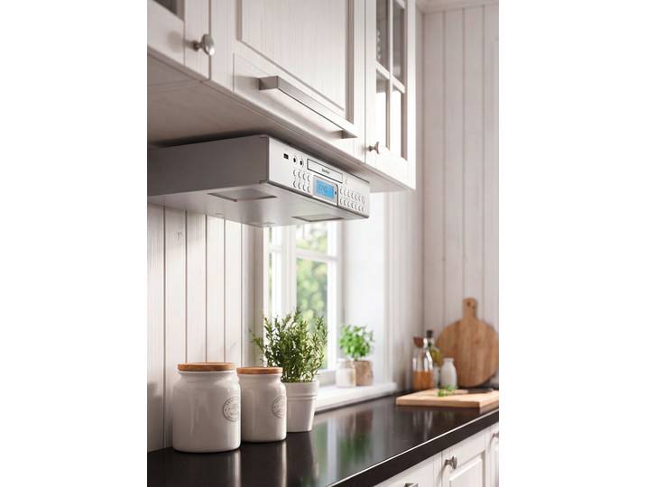 Unterbau-Küchenradio von Karcher, Silber, Unterbau-Küchenradio mit CD-Spieler
