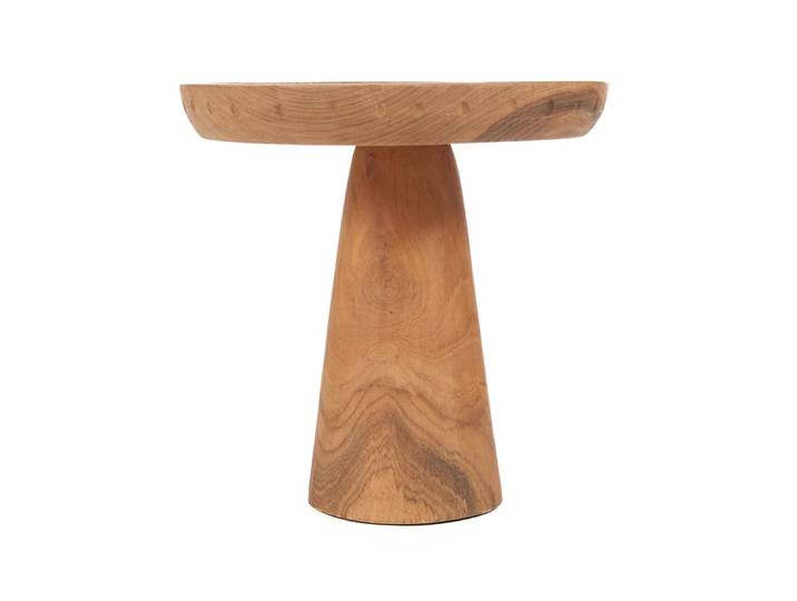 Assiette à gâteau bois de teck marron 25x25x24cm