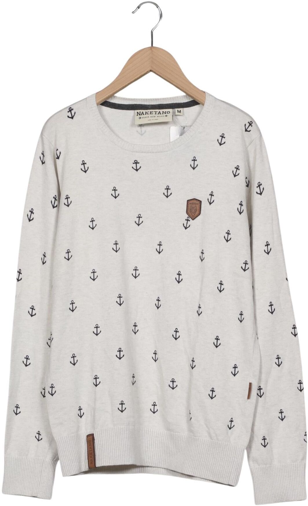 Naketano Herren Pullover, Cremeweiß, Gr. M, Baumwolle - Second Hand