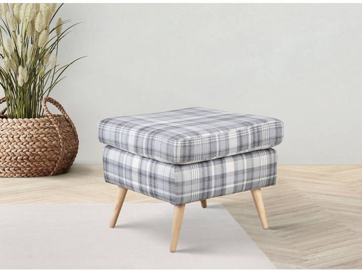 Hocker HOME AFFAIRE Charles , grau, B:58cm H:49cm T:58cm, 100% Polyester, Hocker, Hocker, passend zum Sessel Charles