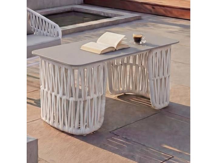 Mendler Loungetisch HWC-P90 43x90x45cm - hellgrau, Platte grau
