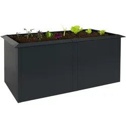 Hochbeet HWC-N24, Metallhochbeet Gemüsebeet Blumenkasten Pflanzkübel, Schneckenkante 78x170x90cm Eisen 52kg, anthrazit