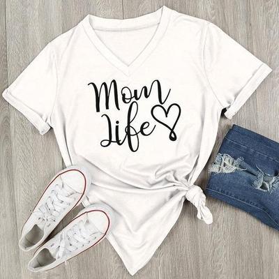 ForAllApparel """Mom Life"" T Shirt White S"