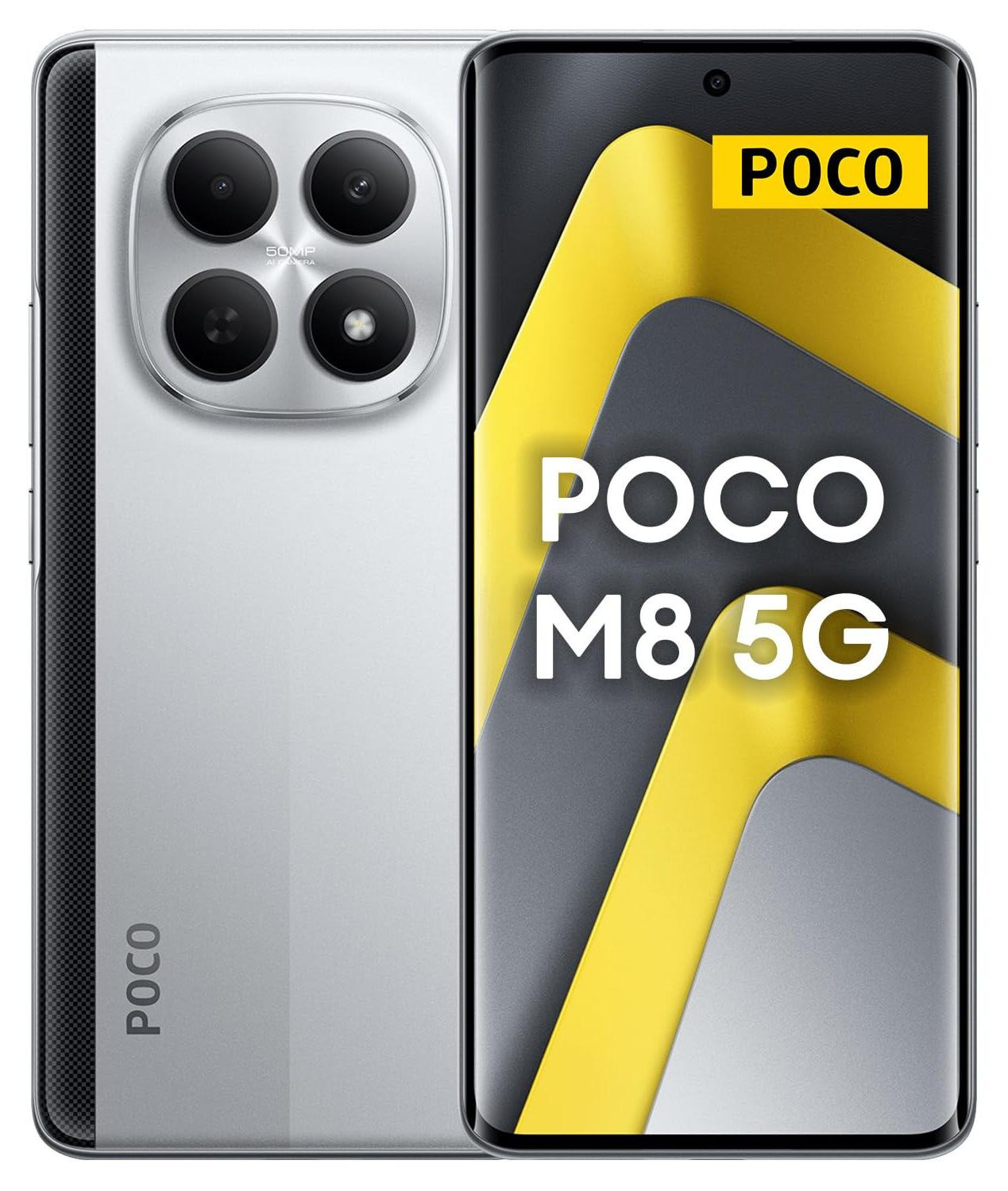 Xiaomi Poco M8 5G, 256GB opslag, 8GB RAM, zilver, EU-model
