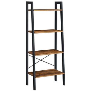 Vasagle Bücherregal LLS44X, schwarz / vintage braun, aus Metall / Holz, 4 Ebenen, 56 x 137,5 x 34cm