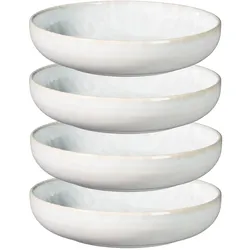MÄSER Teller tief 22 cm UNO  4er Set, Traditional Tiles weiss, 581188