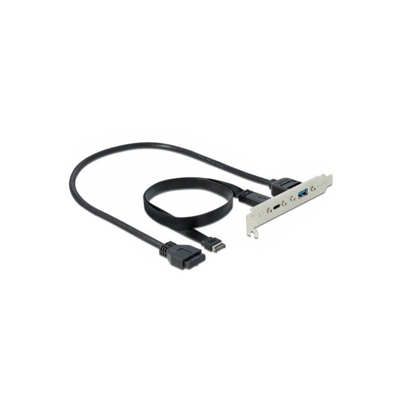 Delock Slotblech mit 1 x USB Type-CÖ und 1 x USB Typ-A Port