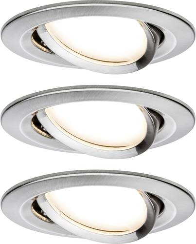 Paulmann 93878 Coin Slim LED-Einbauleuchte 3er Set LED LED fest eingebaut 18W Eisen (gebürstet)