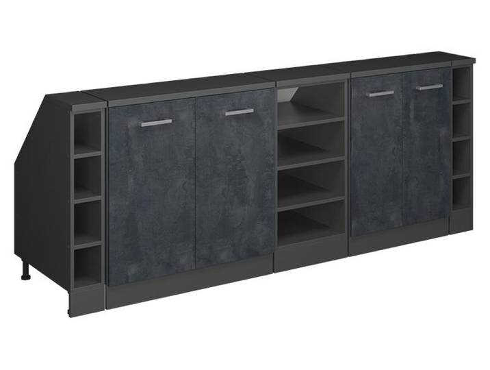 Meuble sous pente Vicco R-Line Béton noir 210cm Lot de 5 caissons 60 cm de profondeur\, Model 60259
