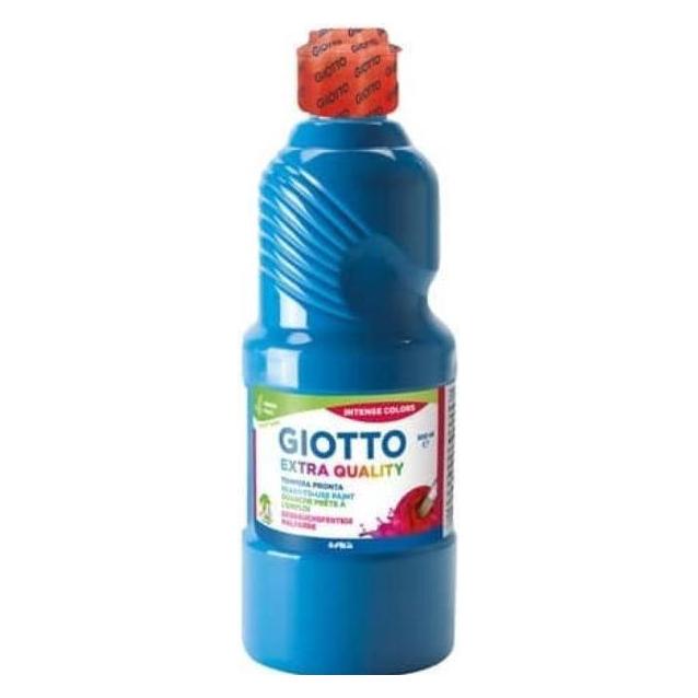 Giotto Fila 532815 - Barattolo Tempera Escolar da 500 ml, lavabile, Senza Gluten) Colore blu Cyan (500 ml) (F53281500)