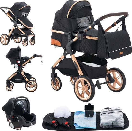 Kinderwagen 3-in-1 - Kombi-Kinderwagen - Sicher unterwegs - Faltbar mit einer Hand