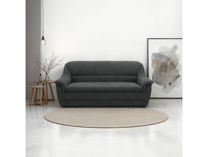3-Sitzer DOMO COLLECTION Lale, zeitloses und komfortables Sofa, bequeme Armlehnen, Breite 185cm , grau, B:185cm H:88cm T:93cm, 100% Polyester, Sofas, 3-Sitzer